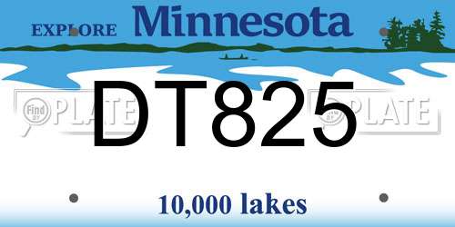 DT825 Minnesota License Plate