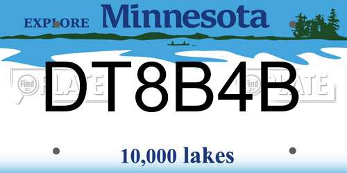 DT8B4B Minnesota License Plate