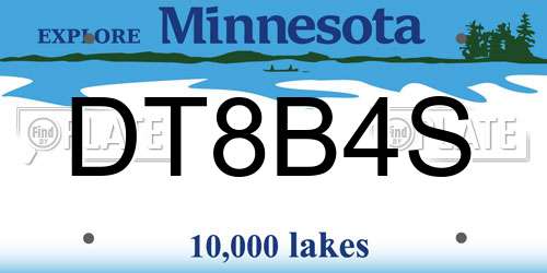 DT8B4S Minnesota License Plate