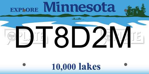 DT8D2M Minnesota License Plate