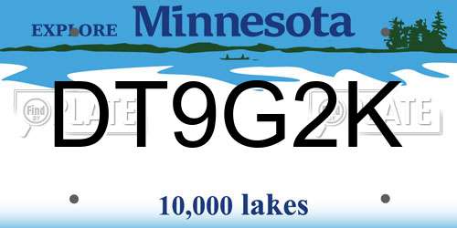 DT9G2K Minnesota License Plate