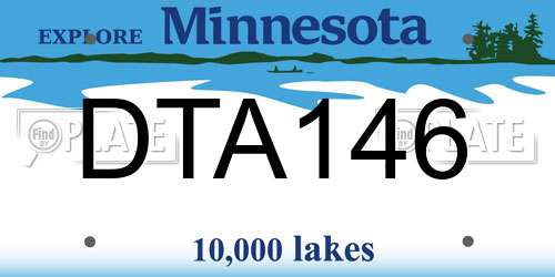 DTA146 Minnesota License Plate