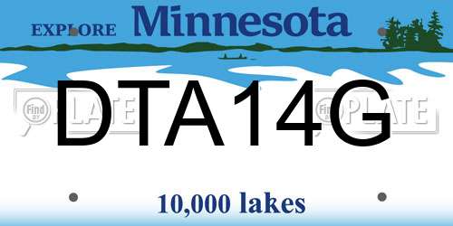 DTA14G Minnesota License Plate