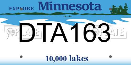 DTA163 Minnesota License Plate