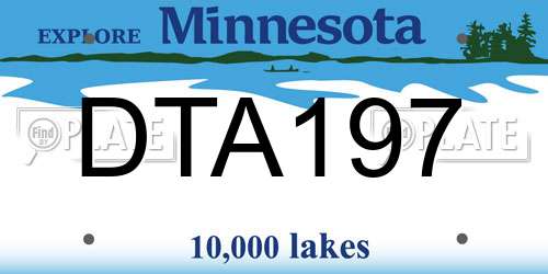 DTA197 Minnesota License Plate