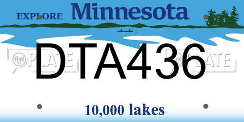 DTA436 Minnesota License Plate