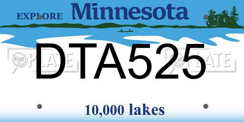 DTA525 Minnesota License Plate