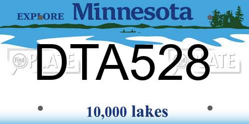 DTA528 Minnesota License Plate