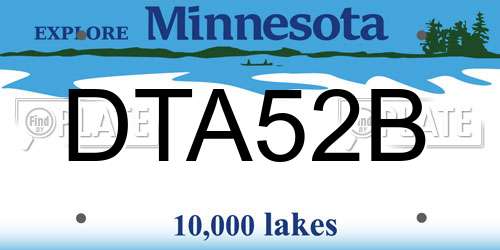 DTA52B Minnesota License Plate