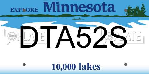 DTA52S Minnesota License Plate