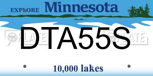 DTA55S Minnesota License Plate
