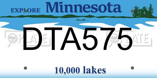 DTA575 Minnesota License Plate