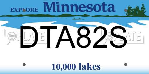 DTA82S Minnesota License Plate