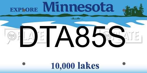 DTA85S Minnesota License Plate