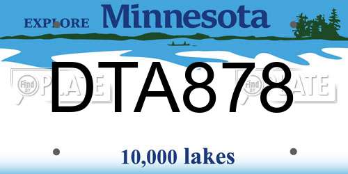 DTA878 Minnesota License Plate