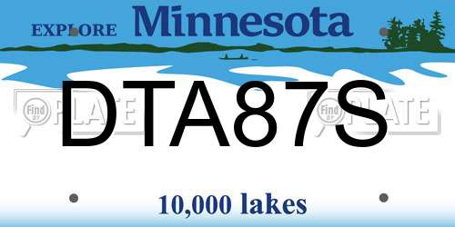 DTA87S Minnesota License Plate