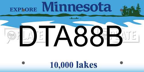 DTA88B Minnesota License Plate