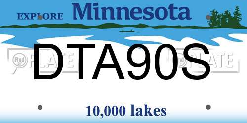 DTA90S Minnesota License Plate