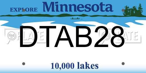 DTAB28 Minnesota License Plate