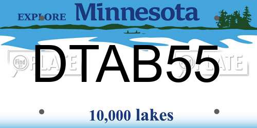 DTAB55 Minnesota License Plate