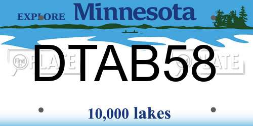 DTAB58 Minnesota License Plate