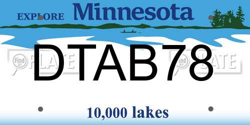 DTAB78 Minnesota License Plate