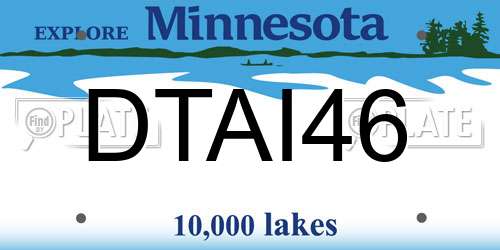 DTAI46 Minnesota License Plate
