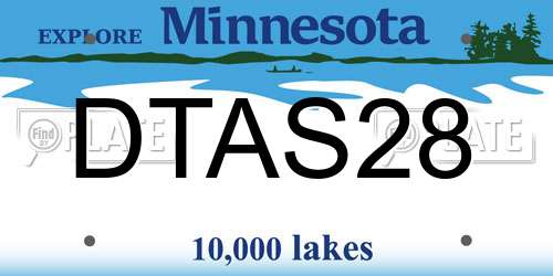 DTAS28 Minnesota License Plate