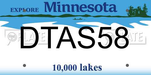 DTAS58 Minnesota License Plate