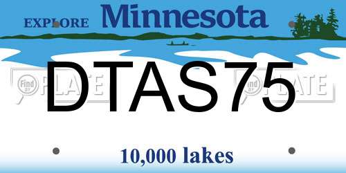 DTAS75 Minnesota License Plate