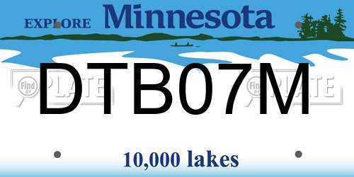 DTB07M Minnesota License Plate