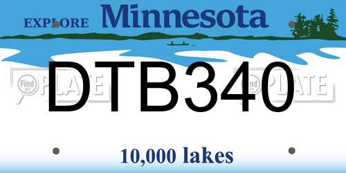 DTB340 Minnesota License Plate