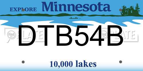 DTB54B Minnesota License Plate