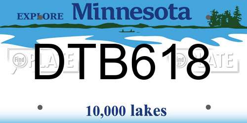 DTB618 Minnesota License Plate