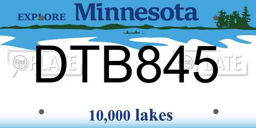 DTB845 Minnesota License Plate