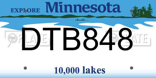 DTB848 Minnesota License Plate