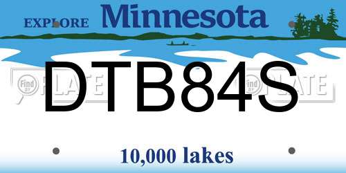 DTB84S Minnesota License Plate