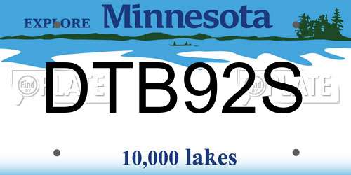 DTB92S Minnesota License Plate