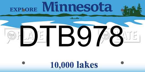 DTB978 Minnesota License Plate
