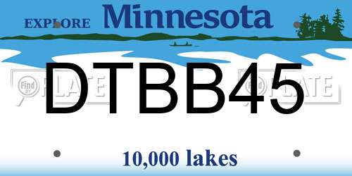 DTBB45 Minnesota License Plate