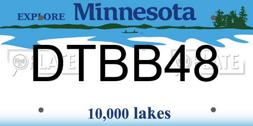 DTBB48 Minnesota License Plate