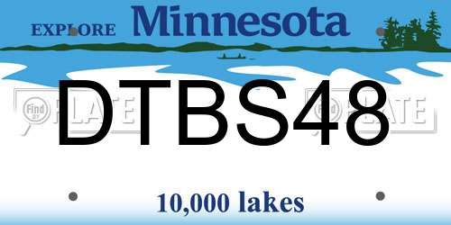 DTBS48 Minnesota License Plate