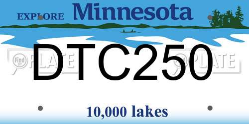 DTC250 Minnesota License Plate