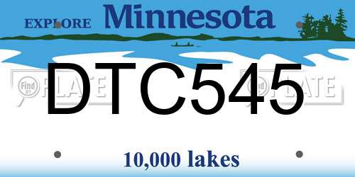 DTC545 Minnesota License Plate