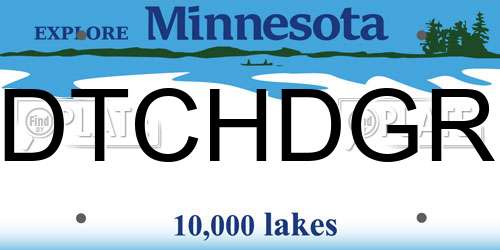 DTCHDGR Minnesota License Plate