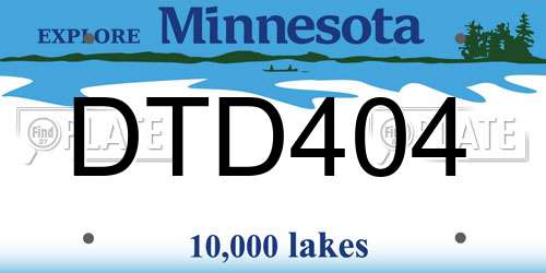 DTD404 Minnesota License Plate