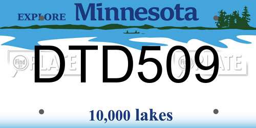 DTD509 Minnesota License Plate