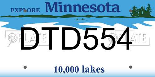 DTD554 Minnesota License Plate