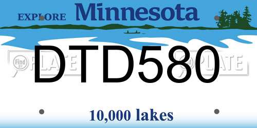 DTD580 Minnesota License Plate