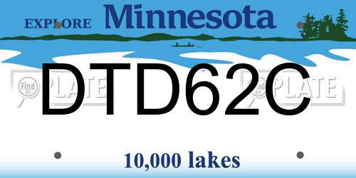 DTD62C Minnesota License Plate